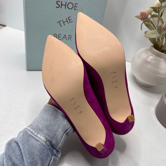 Shoe The Bear Cora Metal Toes Suede Heel Purple Women's 7/EU38 Tried On - Picture 9 of 11